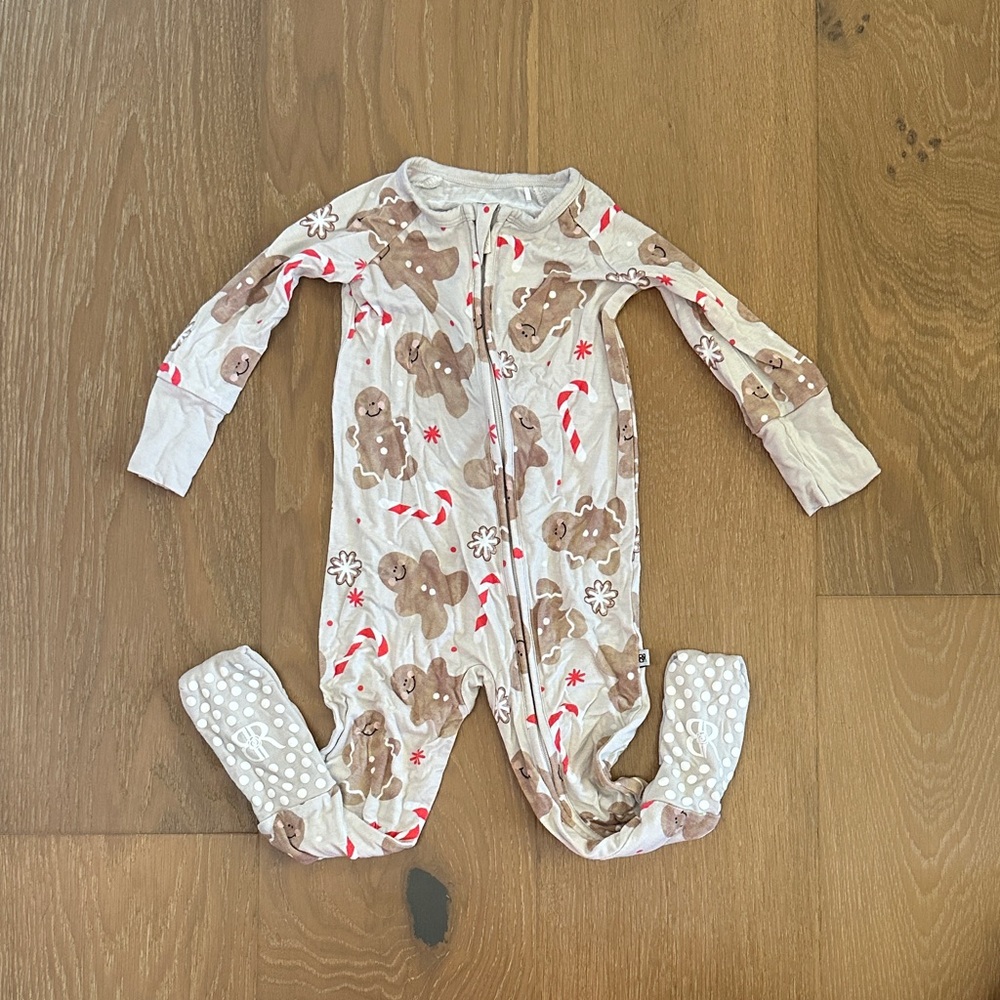 Festive Gingerbread Kids Footie Pajamas